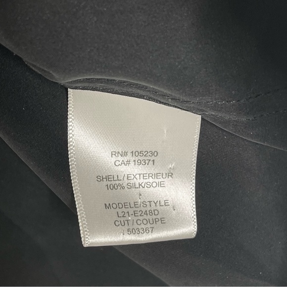 Equipment Femme Iridescent Black 100% Silk Lace Sleeves Minimalist Goth Blouse - Picture 6 of 15